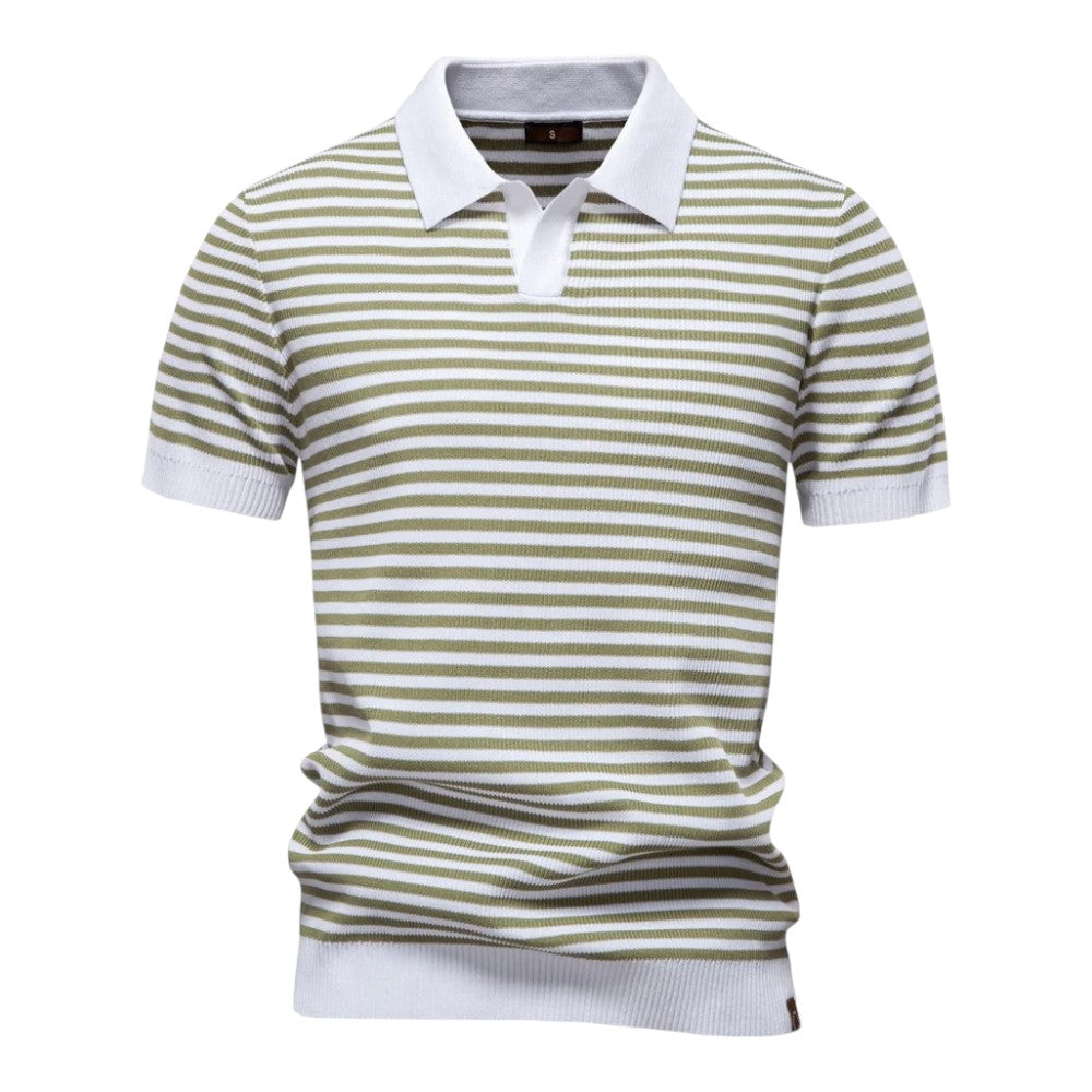 Jakub™ | Summer men's polo shirt with stripes