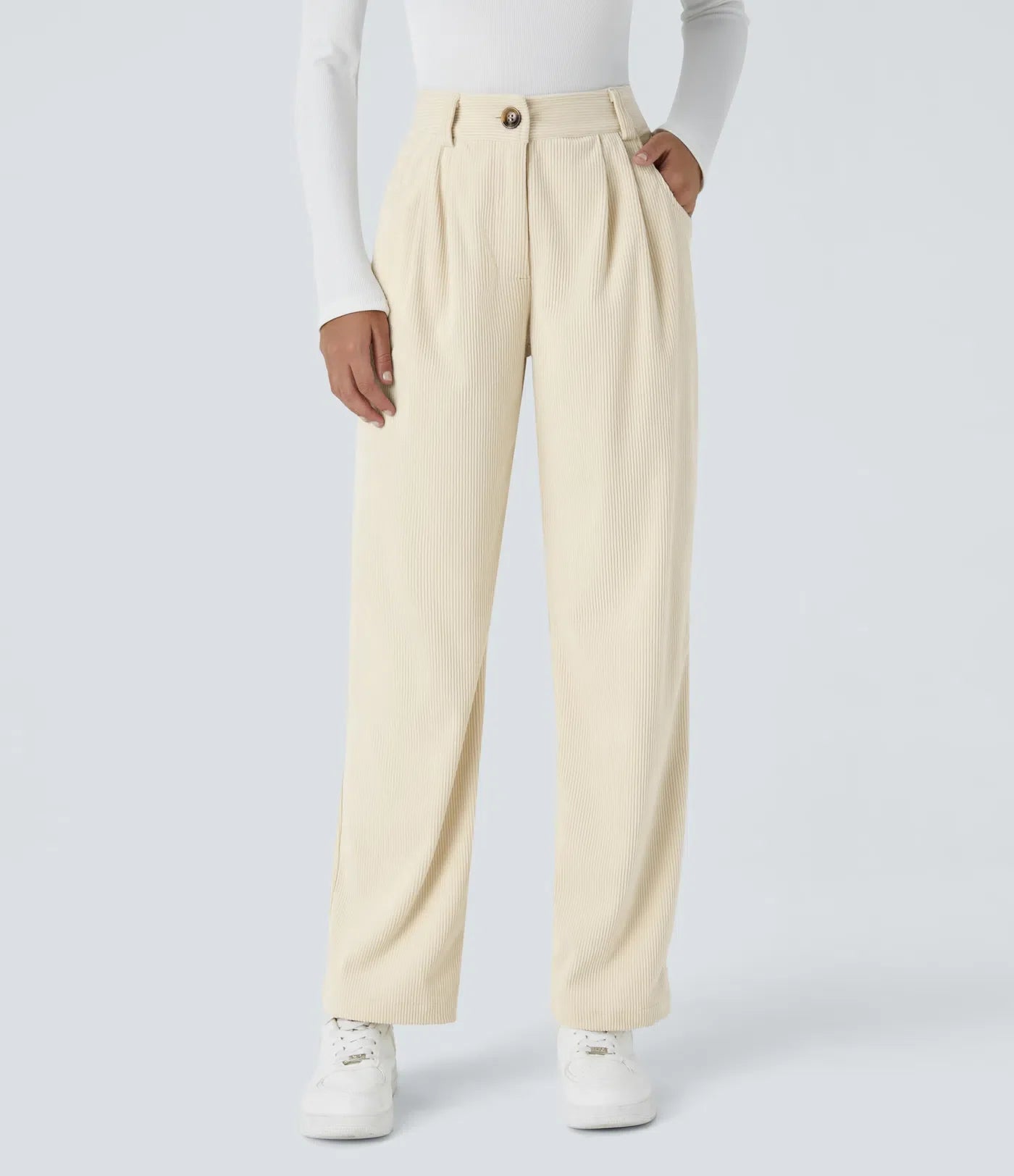 Annette | Comfortabele Broek Met Middelhoge Taille, Ritssluiting Et Zijzakken