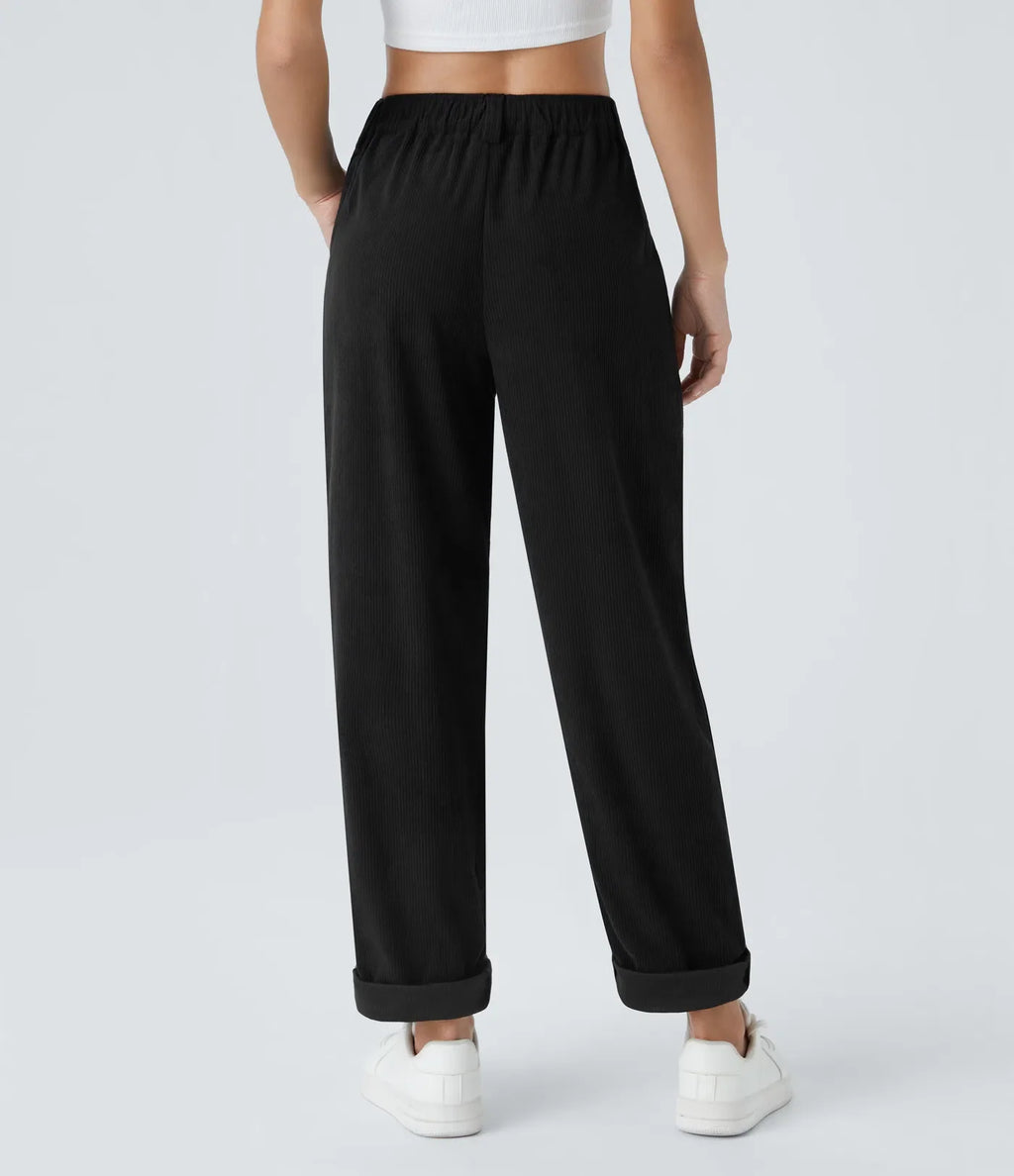 Annette | Comfortabele Broek Met Middelhoge Taille, Ritssluiting Et Zijzakken