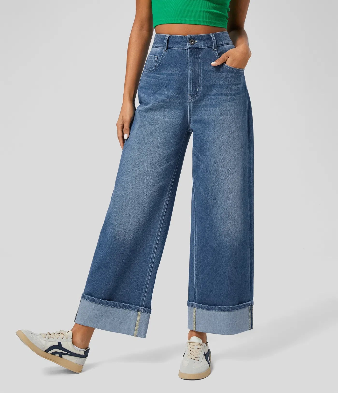 Manouk | Wijde Jeans Met Hoge Taille &amp; Comfortabele Fit