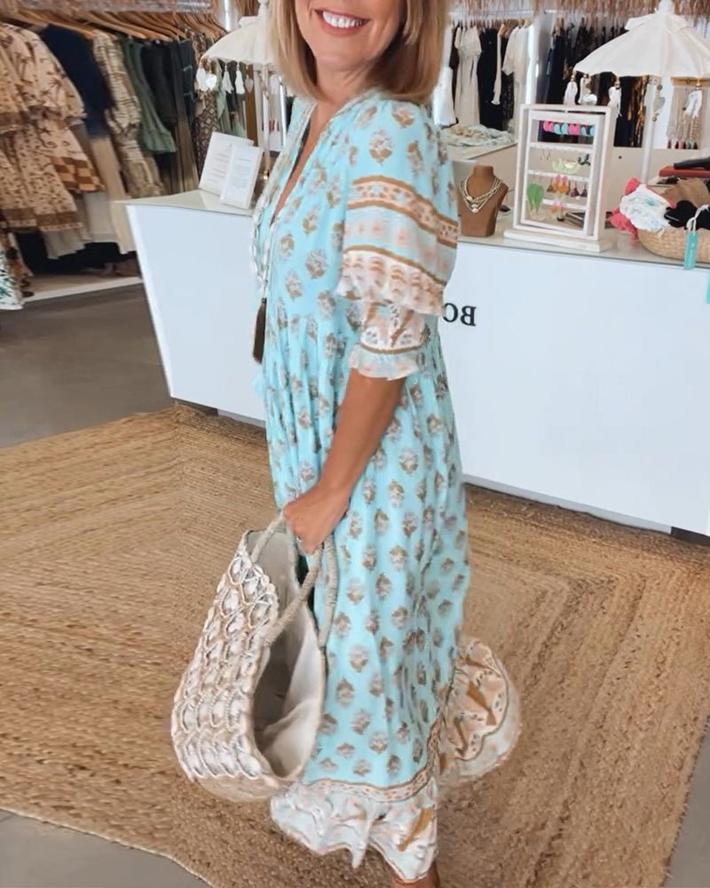 Mana | Robe chic à fleurs et col en V 