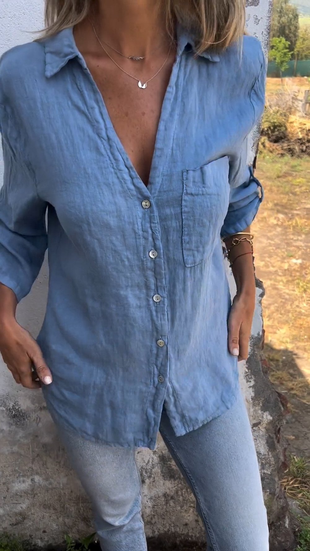 Lisette™ | Lightweight Ibiza-style shirt blouse