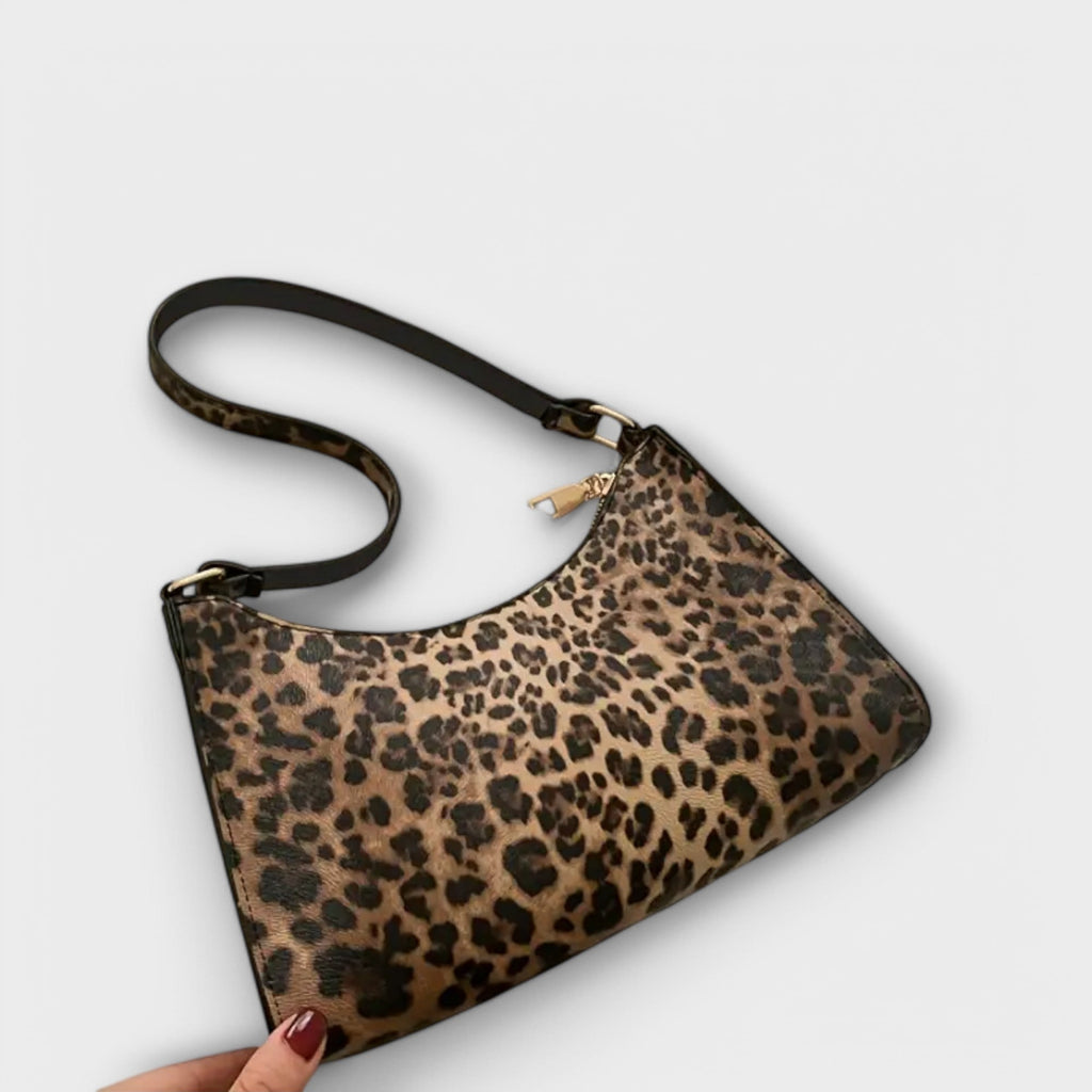 Sac bandoulière style français à imprimé léopard