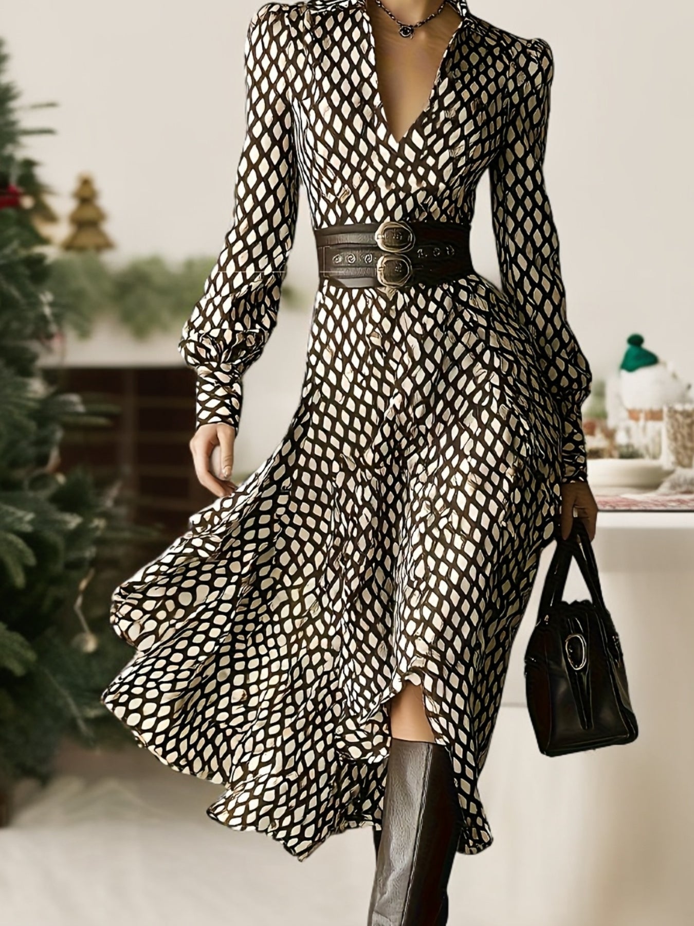 Izarah | Robe à imprimé losanges