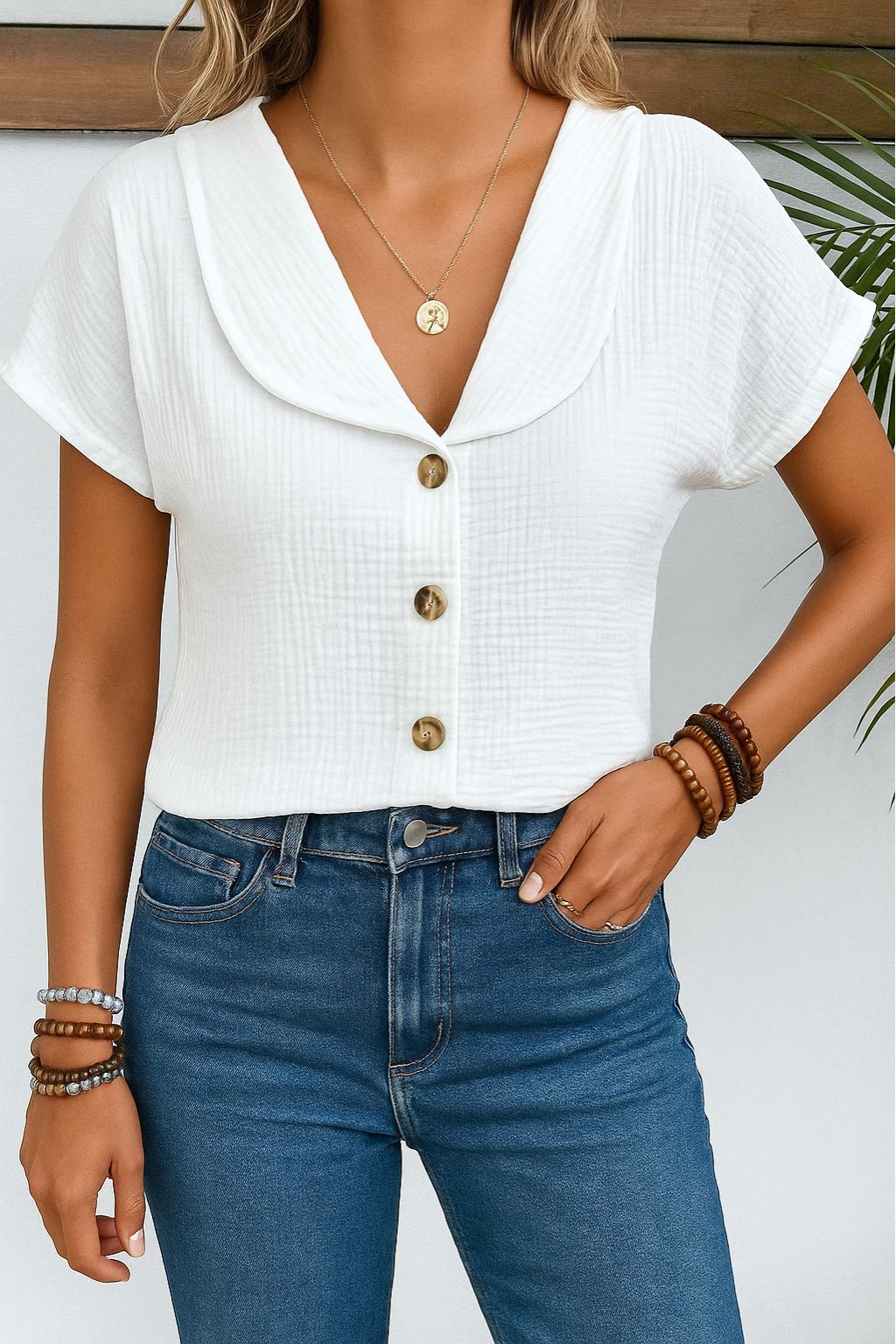 MARIJKE™ | ELEGANCE BLOUSE WITH COLLAR AND BUTTONS