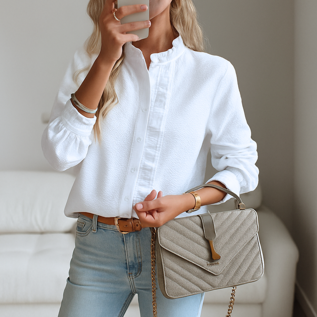 Laura™ | Luxurious blouse with fringes