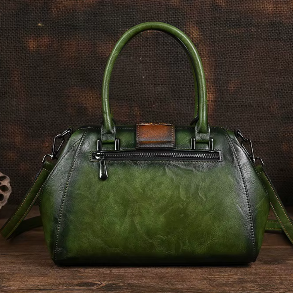 Florina - Sac à main en cuir avec gravure et motif floral