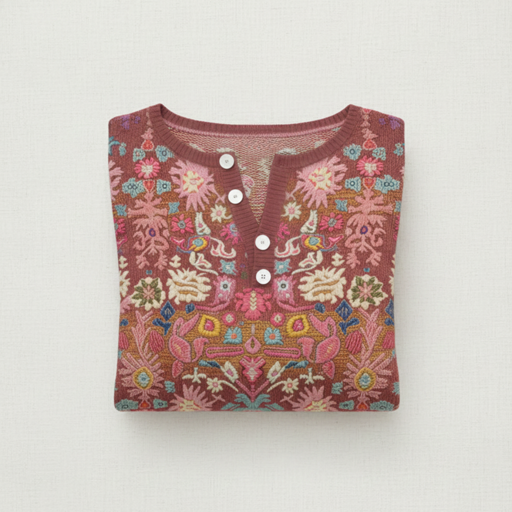 Nora | Christmas Sweater with Patchwork Print 