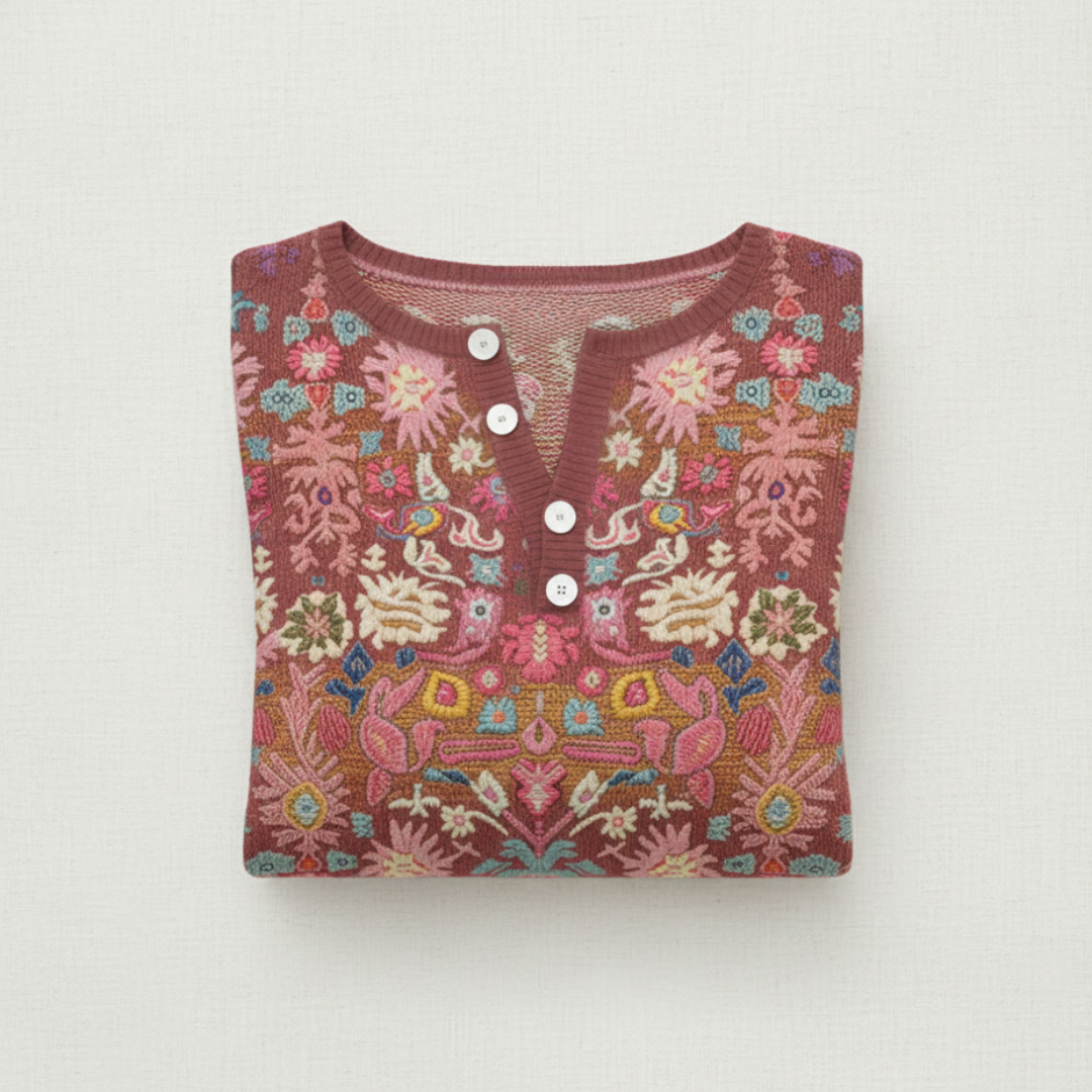 Nora | Christmas Sweater with Patchwork Print 