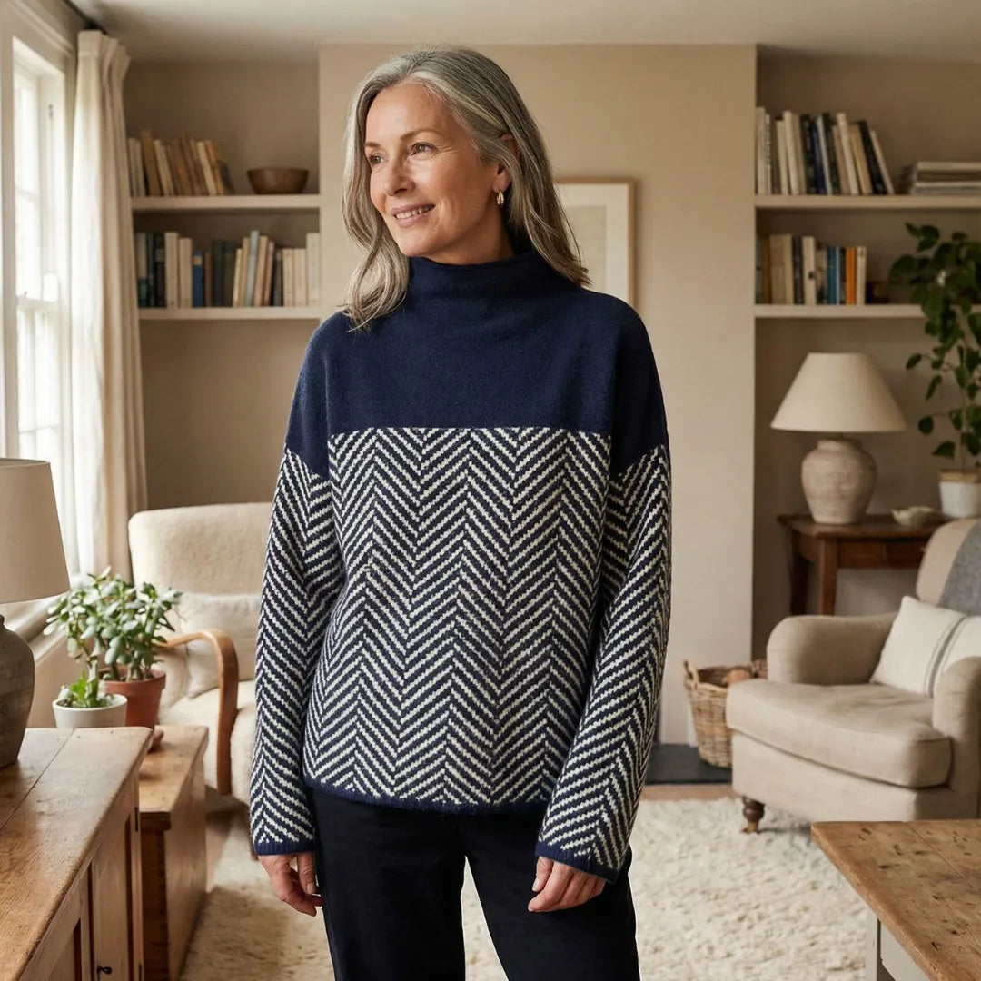 Pénélope | Pull en maille à chevrons 