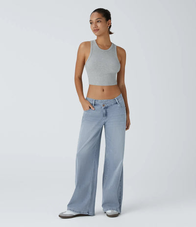 Sophie | Comfortabele Wide Leg Jeans Met Elegante Pasvorm & Handige Ritszakken