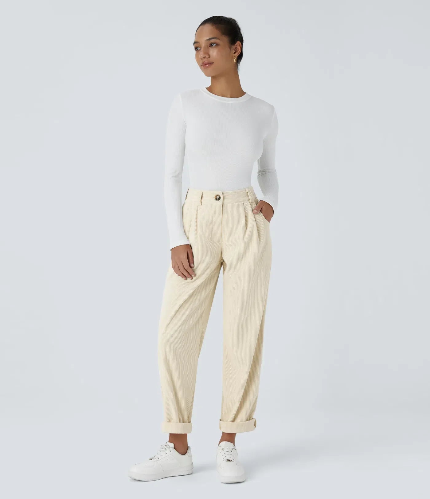 Annette | Comfortabele Broek Met Middelhoge Taille, Ritssluiting Et Zijzakken