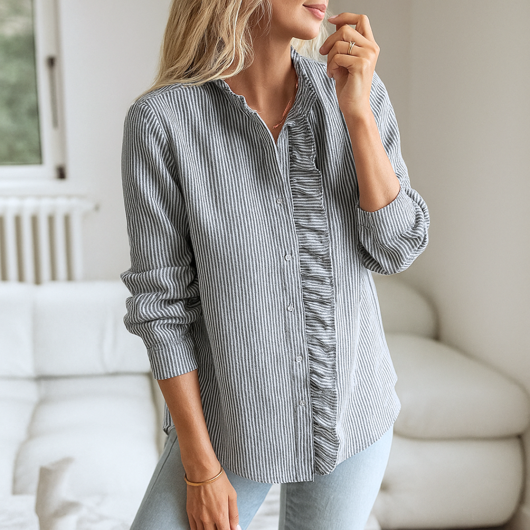 Laura™ | Luxurious blouse with fringes