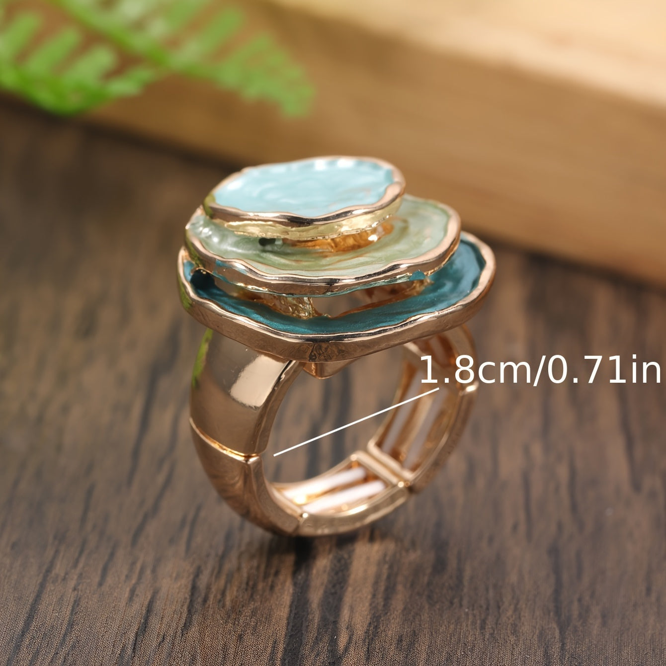 Bague bohème à trois couches en émail