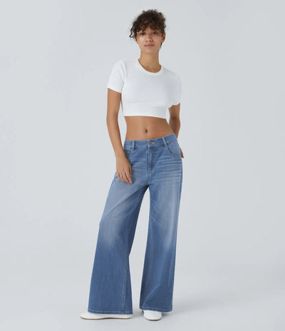 Linda | Comfortabele Jeans Met Handige Ritszakken & Losvallende Elegante Pijpen