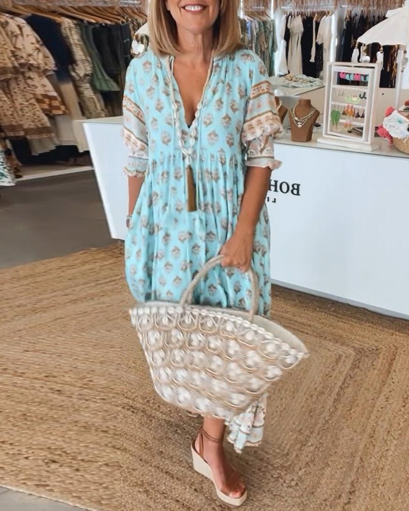 Mana | Robe chic à fleurs et col en V 