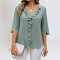 MARIANNE™ | ELEGANT LINEN BLOUSE WITH V-NECK