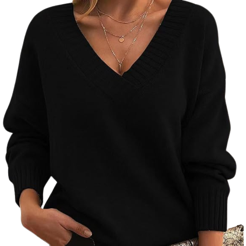 Luxe cashmere sweater with V-neck Perfect for everyday use