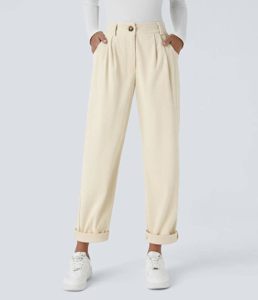 Annette | Comfortabele Broek Met Middelhoge Taille, Ritssluiting Et Zijzakken
