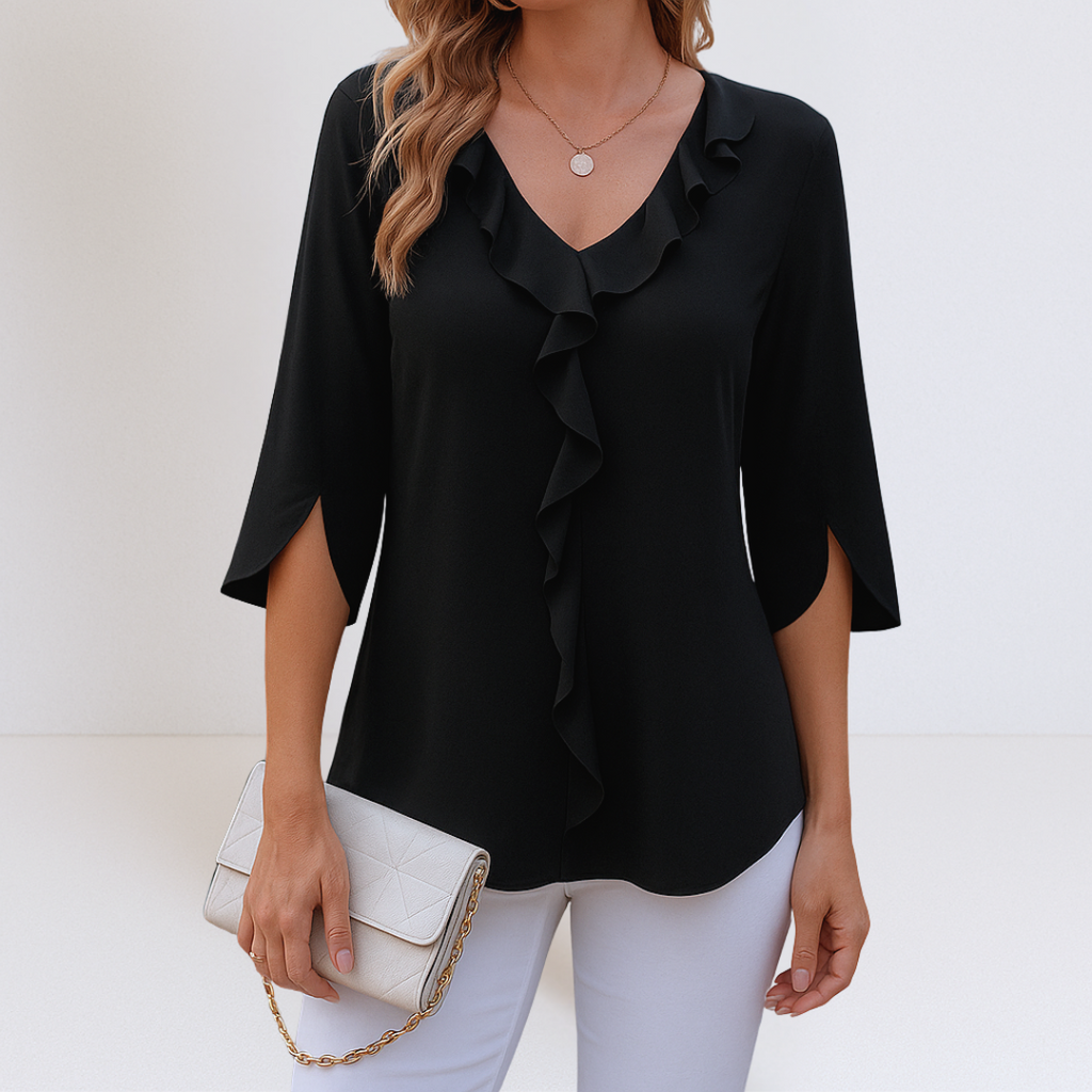 MARIANNE™ | ELEGANT LINEN BLOUSE WITH V-NECK