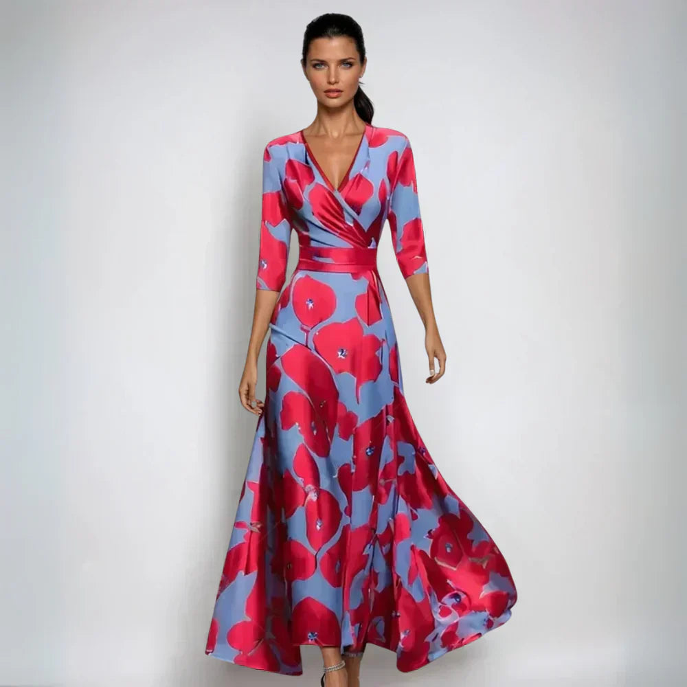 Emily™ | Robe portefeuille élégante à fleurs