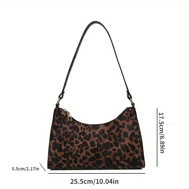 Sac bandoulière style français à imprimé léopard