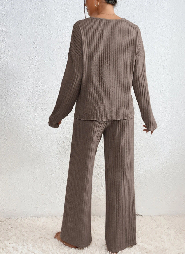 Malou - Ensemble de détente 2 pièces en maille confortable pour femmes