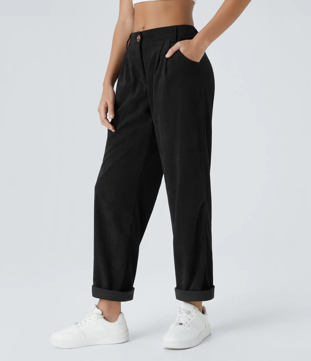Annette | Comfortabele Broek Met Middelhoge Taille, Ritssluiting Et Zijzakken