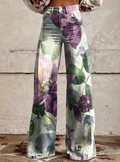 Flora | Soft Bloom Watercolor Pants