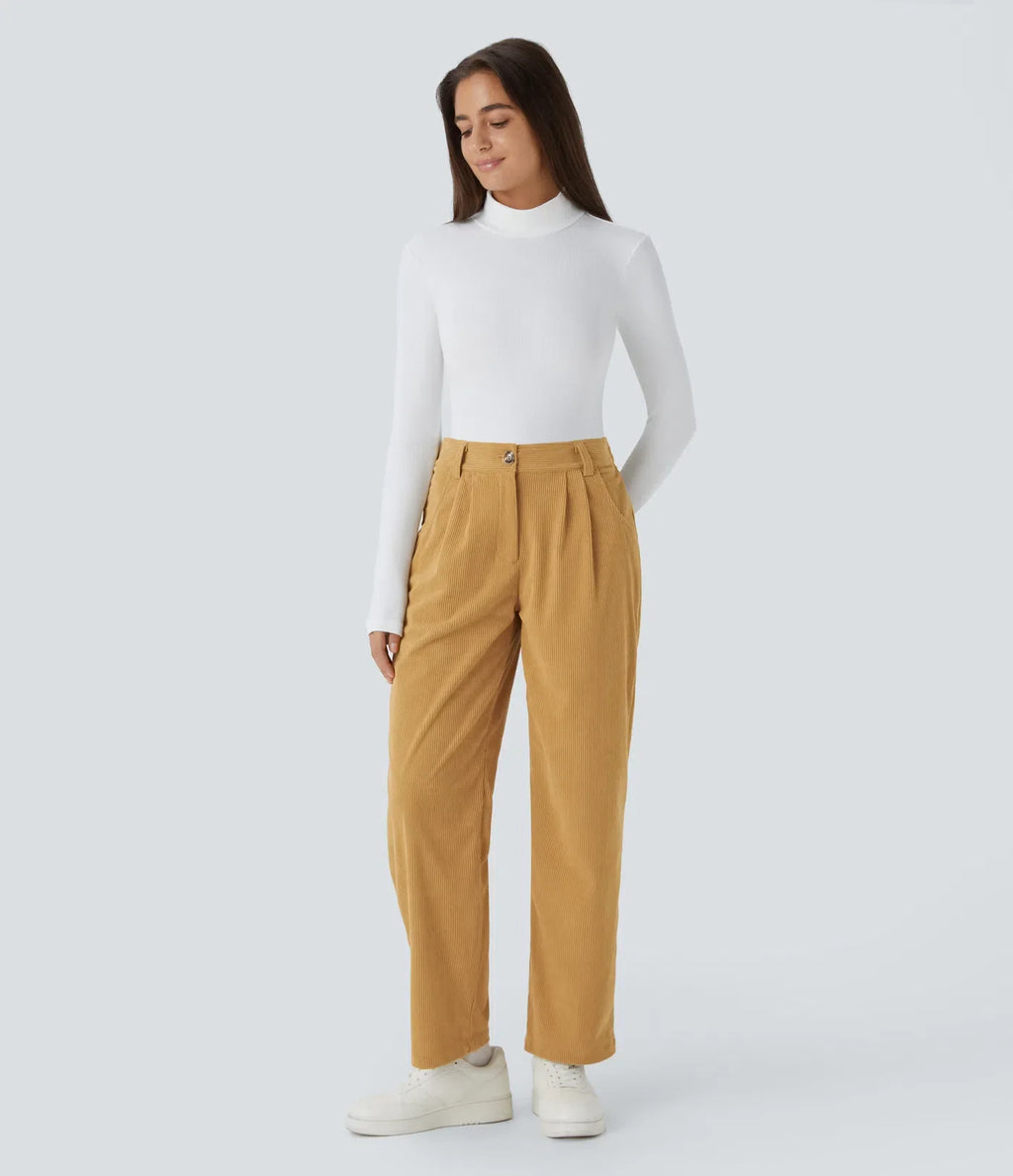 Annette | Comfortabele Broek Met Middelhoge Taille, Ritssluiting Et Zijzakken