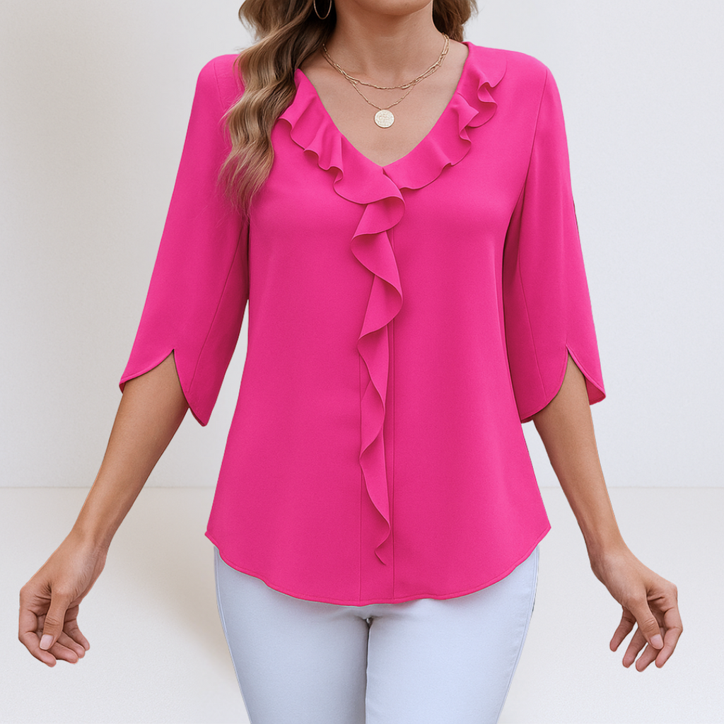 MARIANNE™ | ELEGANT LINEN BLOUSE WITH V-NECK