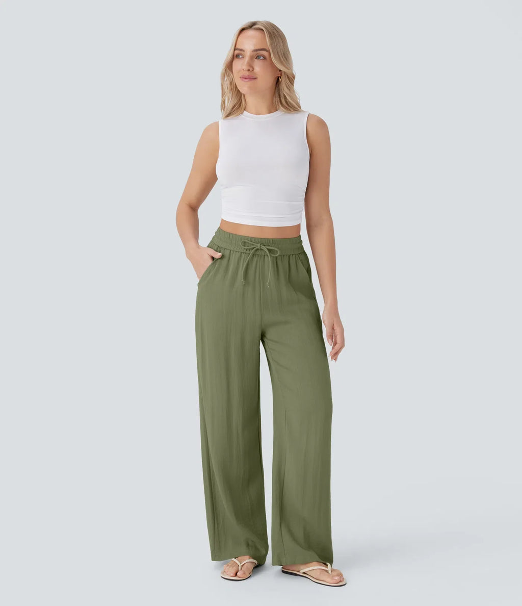 Lisa | Comfortabele &amp; Luchtige Linnen Broek met Elegante Pijpen | 1+1 Free