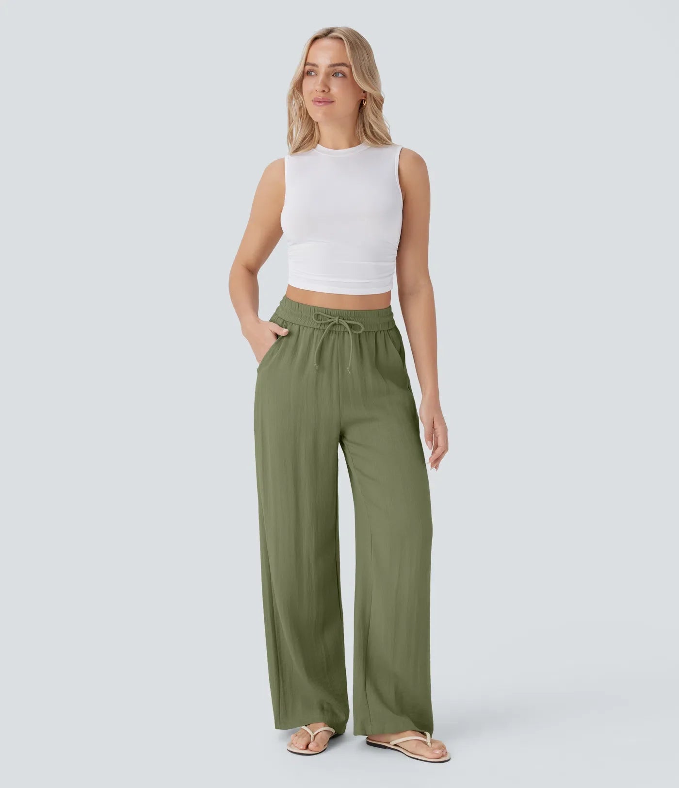 Lisa | Comfortabele &amp; Luchtige Linnen Broek met Elegante Pijpen | 1+1 Free