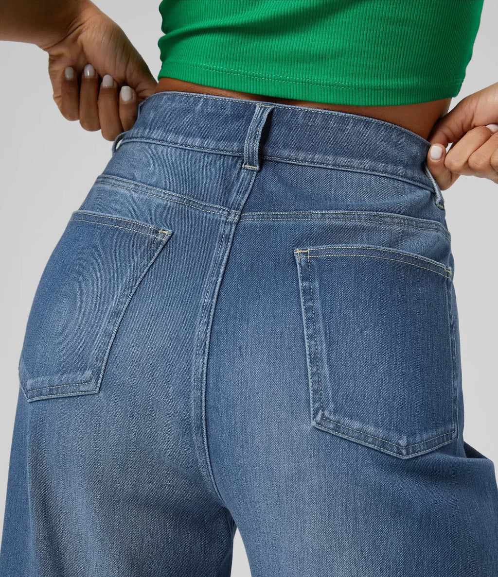 Manouk | Wijde Jeans Met Hoge Taille &amp; Comfortabele Fit