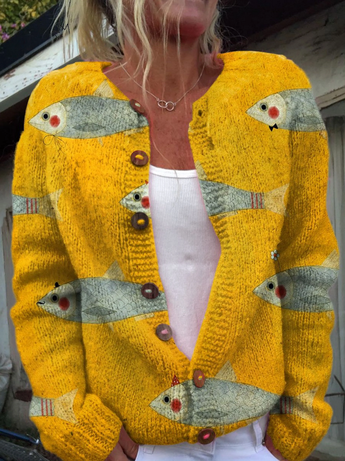 Affiche vintage de sardines | Gilet boutonné