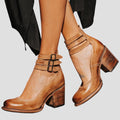 SONIA™ | Elegant ankle boots with a retro heel and double strap