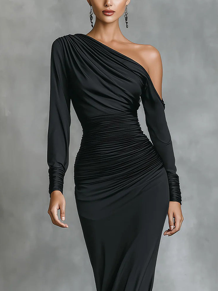 Imme | Robe sirène froncée en satin