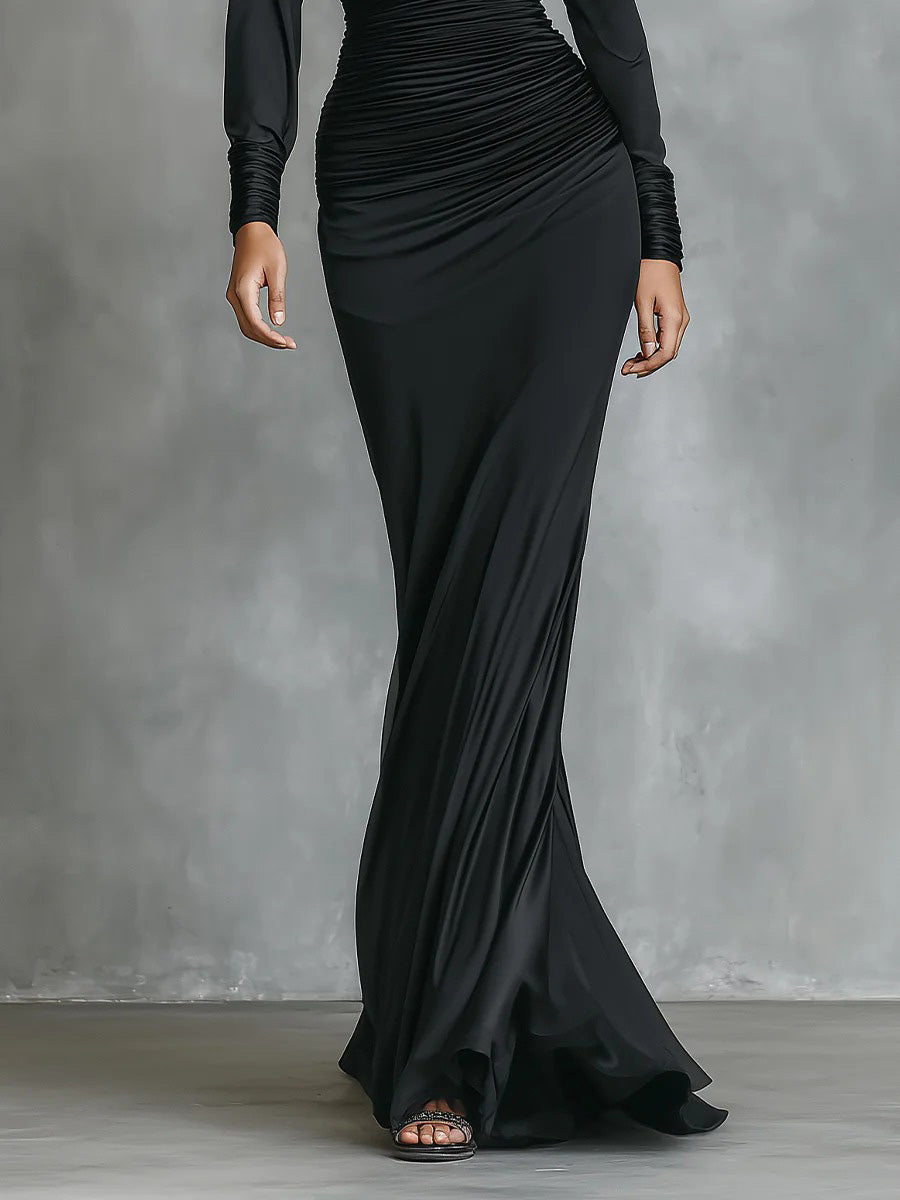 Imme | Robe sirène froncée en satin