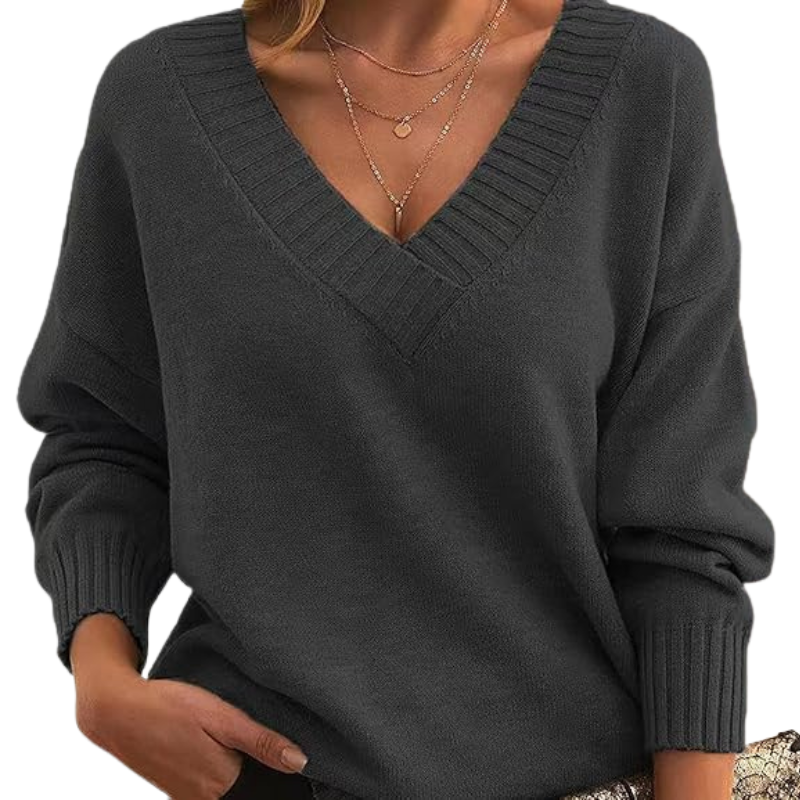 Luxe cashmere sweater with V-neck Perfect for everyday use