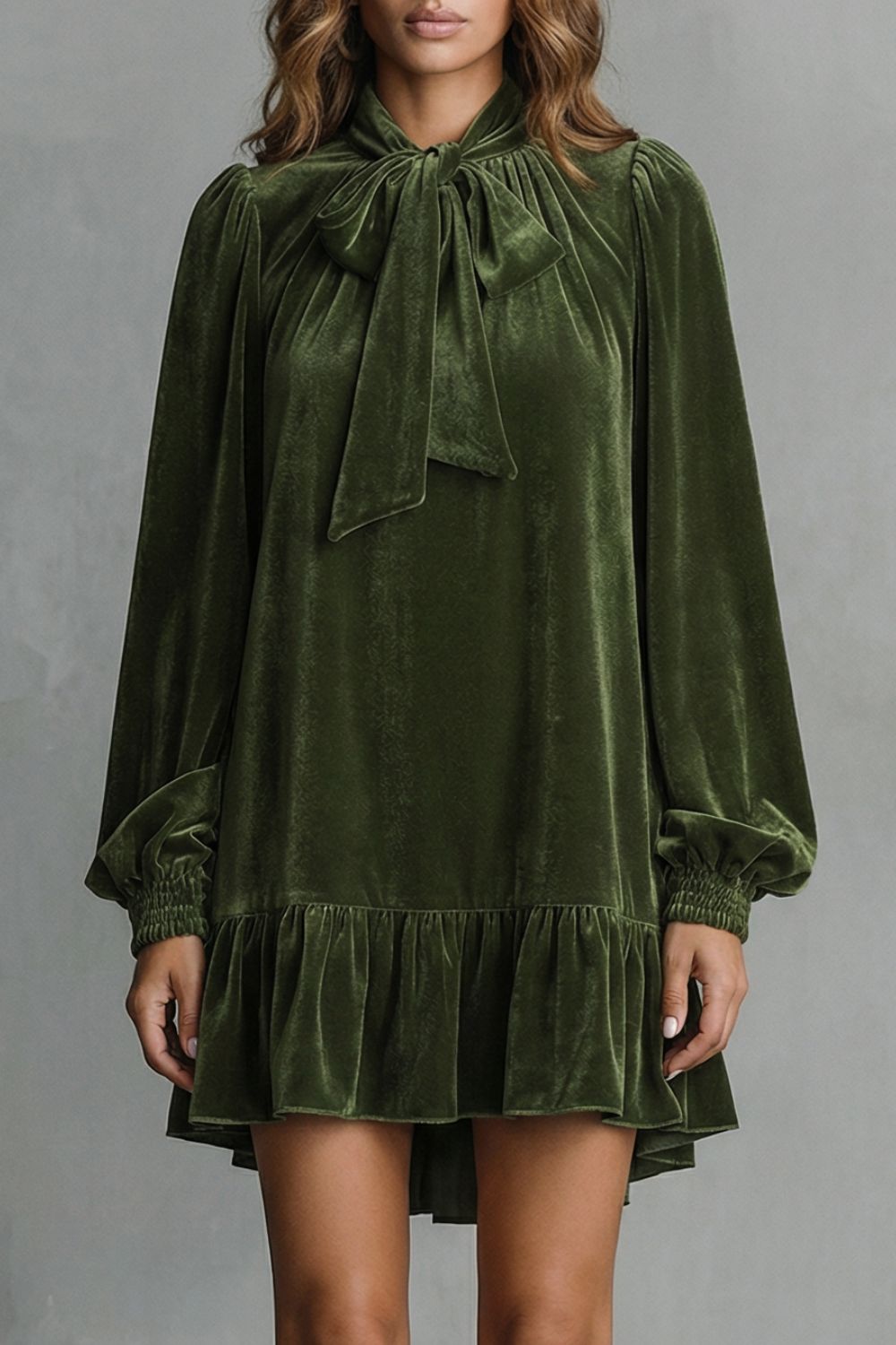 Robe courte Velézia – Détail nœud en velours