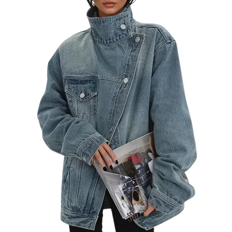 SARAH™ - Veste asymétrique boutonnée tendance style urbain