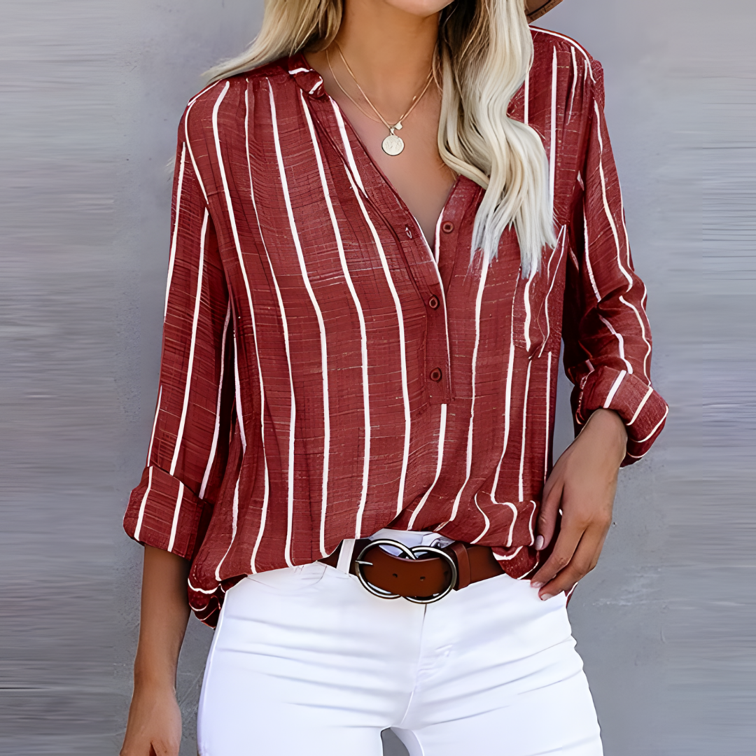 Monica™ | Trendy pruhovaná dámská halenka