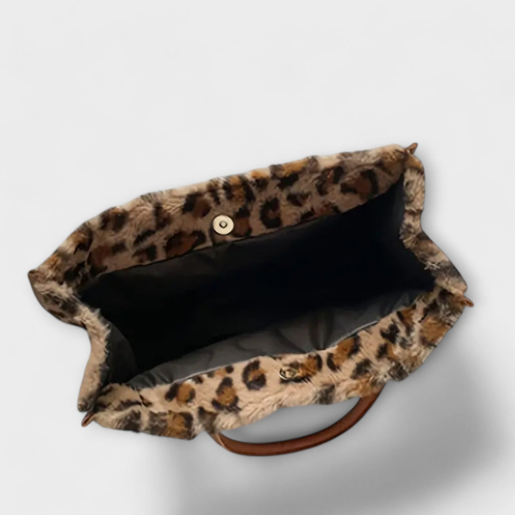 Sac élégant en peluche léopard