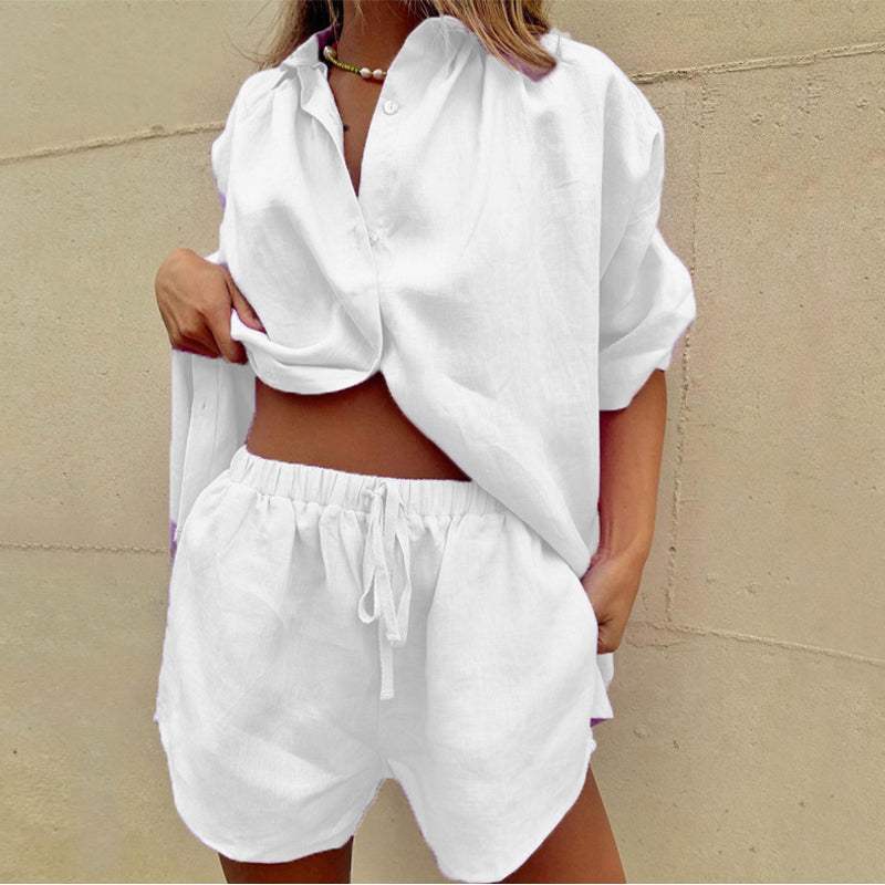 Monique™ | Elegant Blouse and Shorts Set