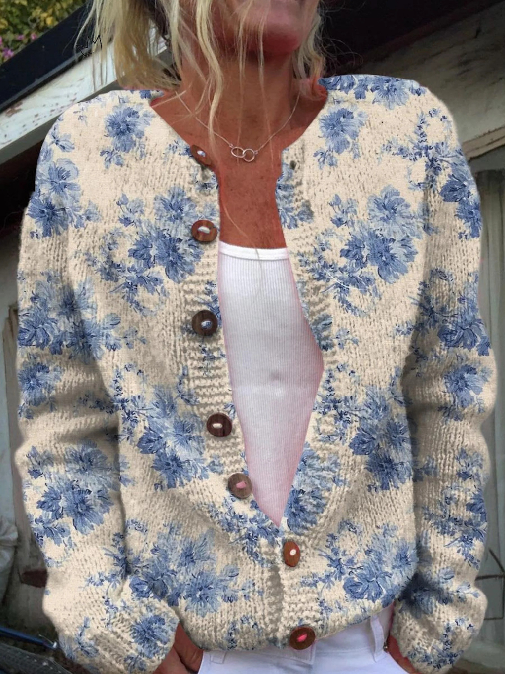 Gilet boutonné à imprimé floral ravissant pour femme