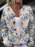 Gilet boutonné à imprimé floral ravissant pour femme