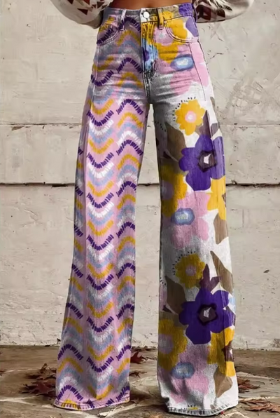 Paisley™ | Vintage boho umělecké zvonové kalhoty