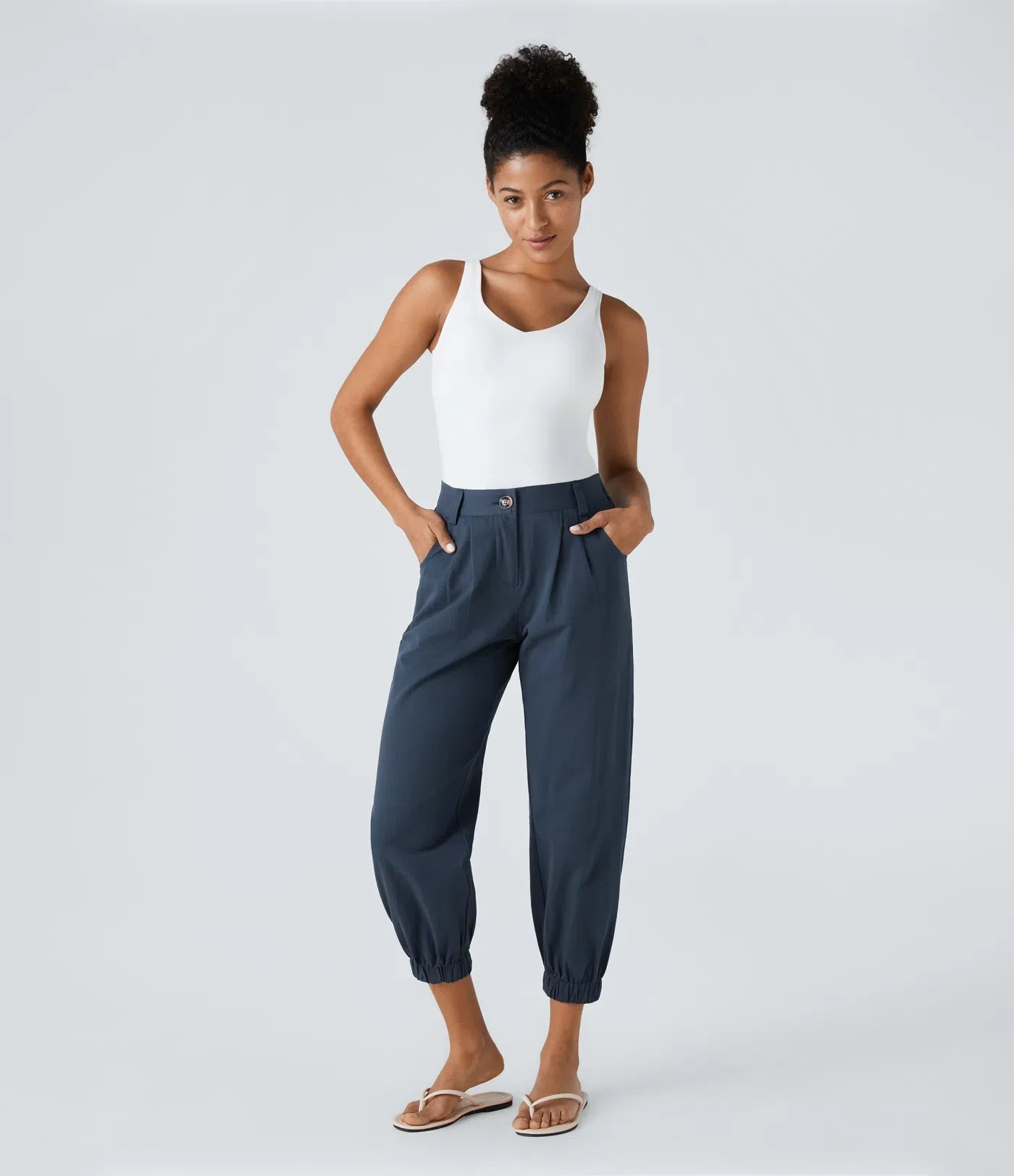 Marianne | Katoenen Broek avec Knopen, Rits et Praktische Zakken