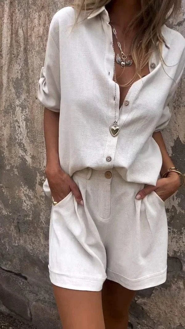 Pauline™ | Linen Cotton Shirt Set