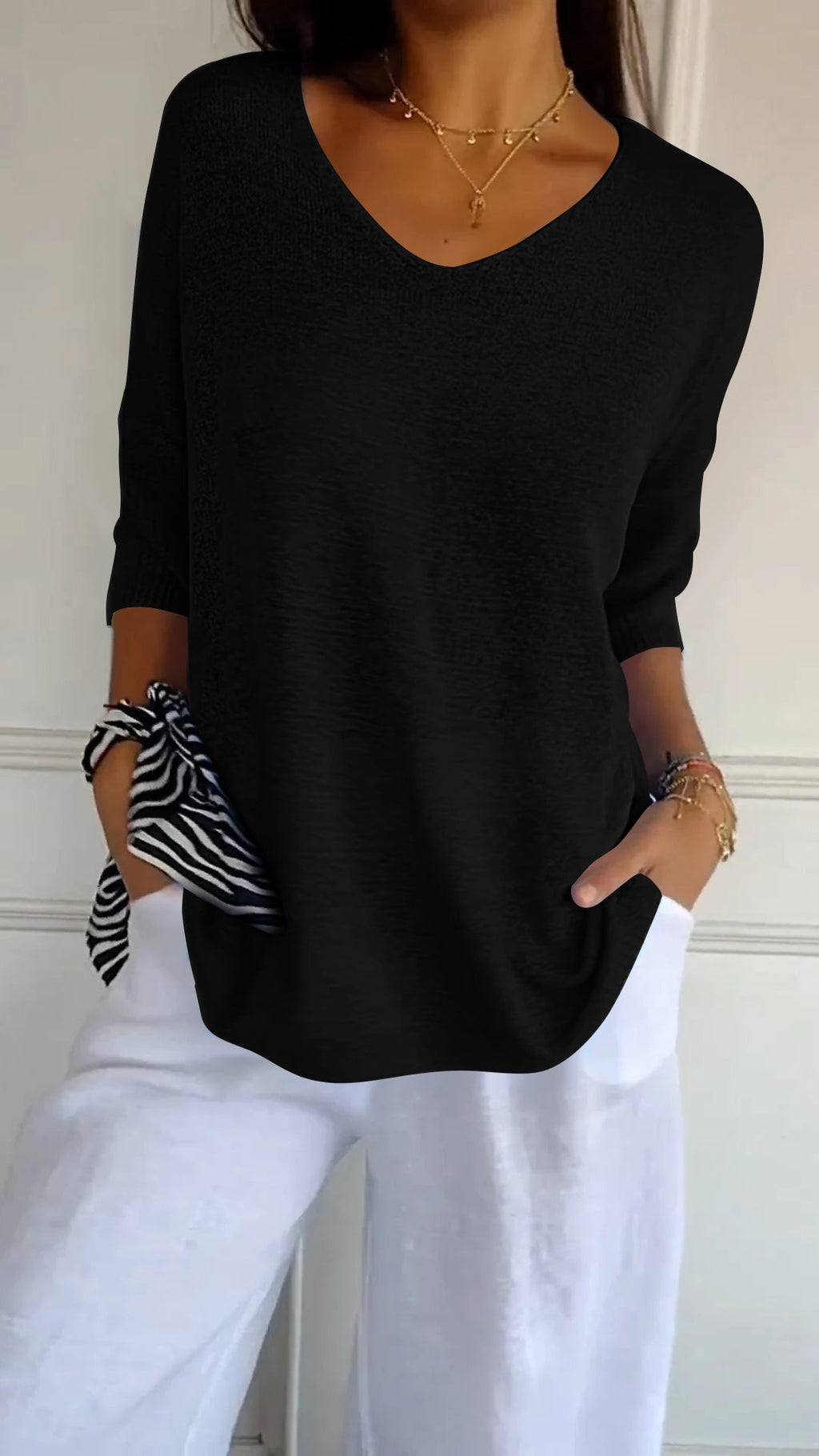 Anna | Knitted top with V-neck